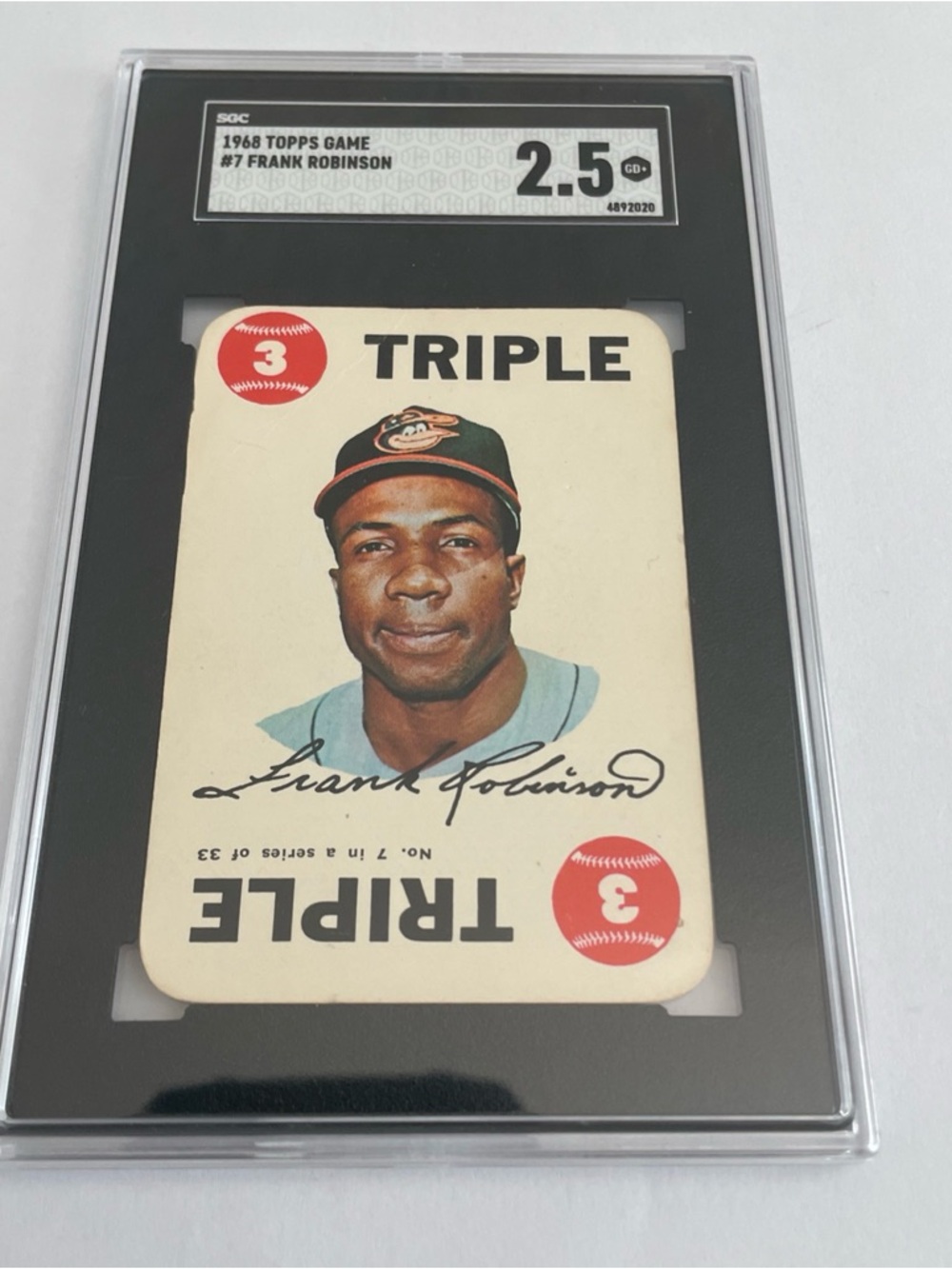1968 TOPPS FRANK ROBINSON TOPPS GAME INSERT CARD #7 SGC 2.5